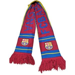 FC Barcelona Soccer Scarf‎ Adult Blue Red Knit Barca FCB Futbol Fan Winter 42"
